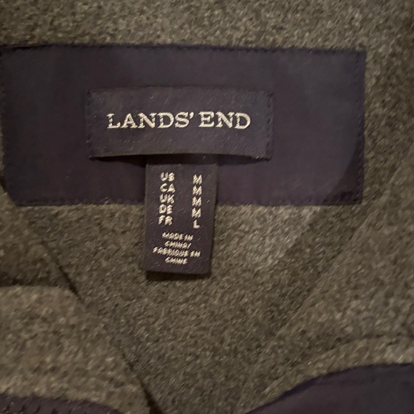 NWOT Lands' End Navy Jacket with Gray Collar - Picture 2 of 2